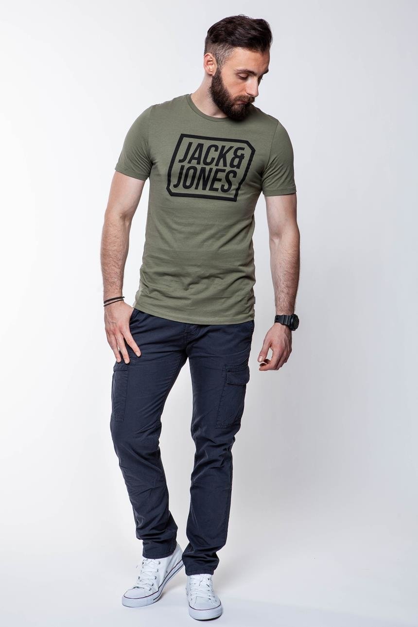 JACK & JONES T SHIRT CREW NECK KHAKI 12134696      $