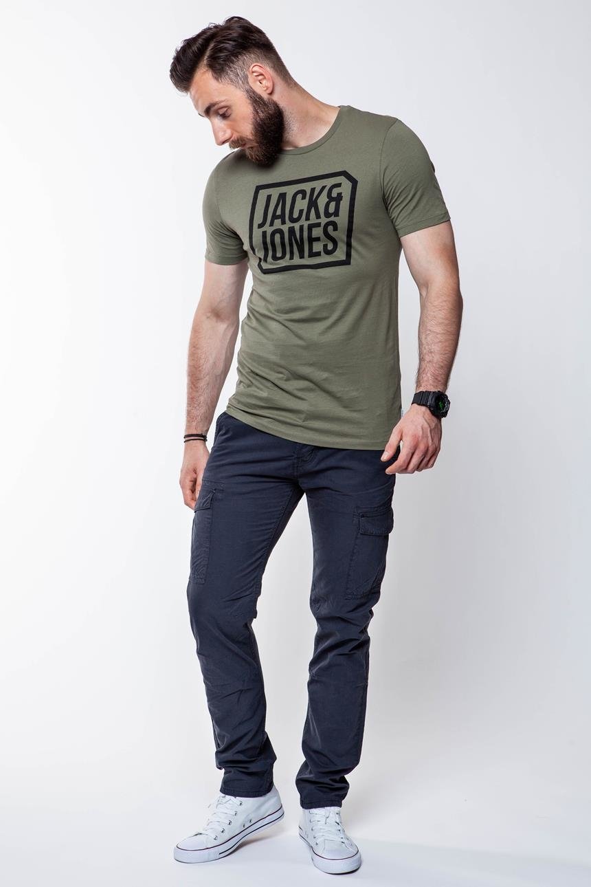 JACK & JONES T SHIRT CREW NECK KHAKI 12134696      $