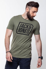 JACK & JONES T SHIRT CREW NECK KHAKI 12134696      $