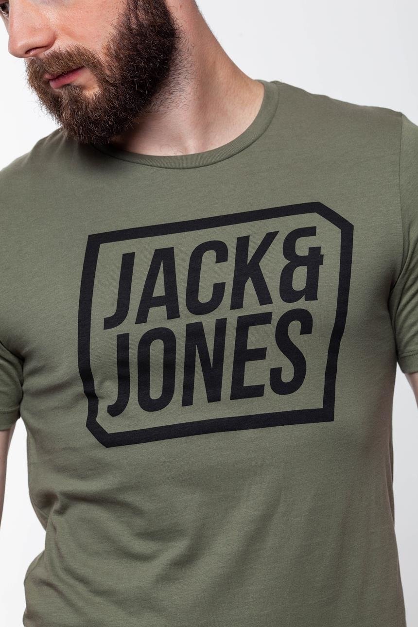 JACK & JONES T SHIRT CREW NECK KHAKI 12134696      $