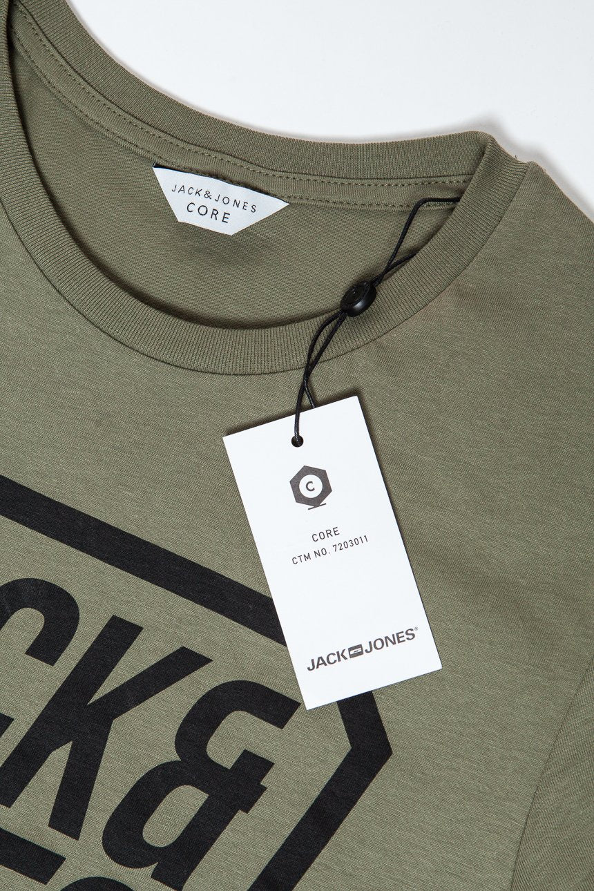 JACK & JONES T SHIRT CREW NECK KHAKI 12134696      $