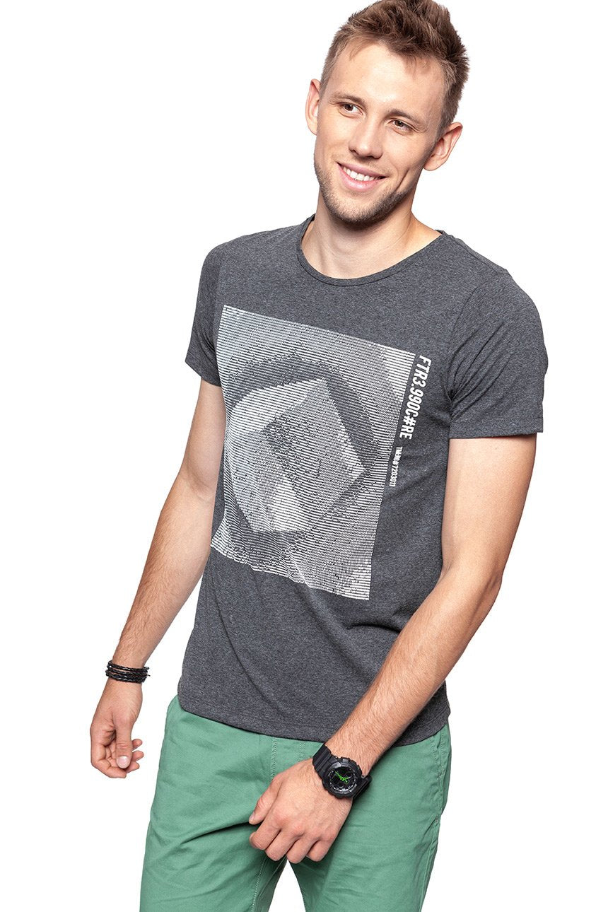 JACK & JONES T SHIRT SZARA KOSTKA 12141804