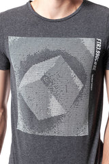 JACK & JONES T SHIRT SZARA KOSTKA 12141804