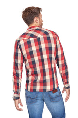 KOSZULA WRANGLER L/S WESTERN SHIRT RED W58708U47