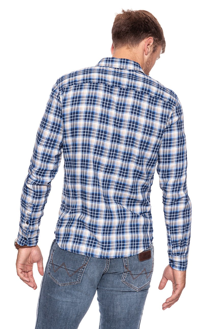 KOSZULA WRANGLER 1PKT FLAP SHIRT NEW INDIGO W59188WRQ