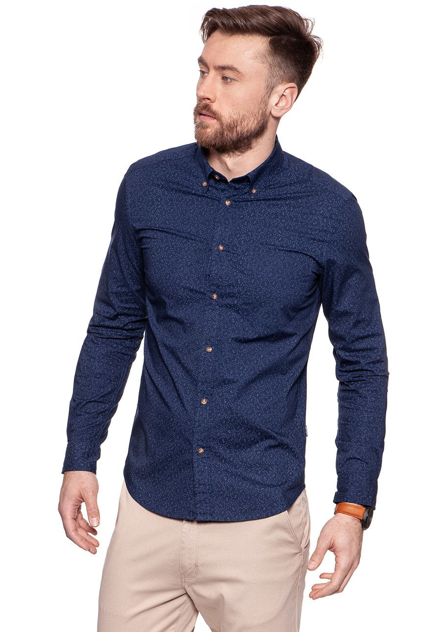 KOSZULA WRANGLER L/S 1PKT BUTTONDOWN MEDIEVAL BLUE W58831P9I