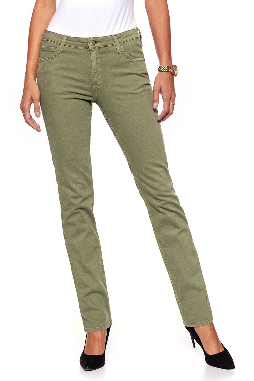 JEANSY DAMSKIE LEE MARION ARMY GREEN L301FRGX