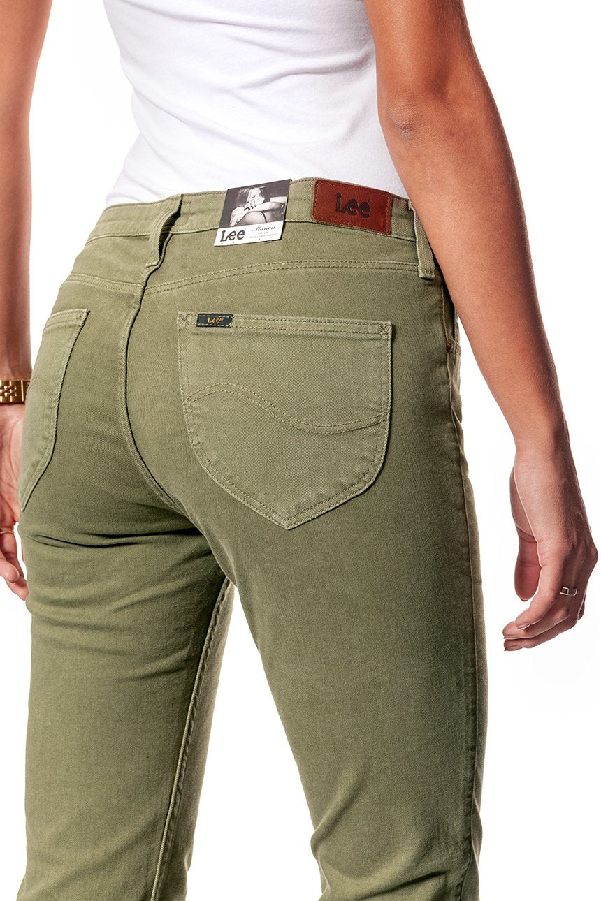 JEANSY DAMSKIE LEE MARION ARMY GREEN L301FRGX