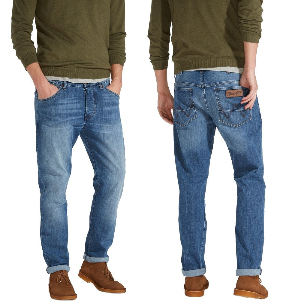 JEANSY MĘSKIE WRANGLER BOYTON EDGY BLUE W16EBR77K      $