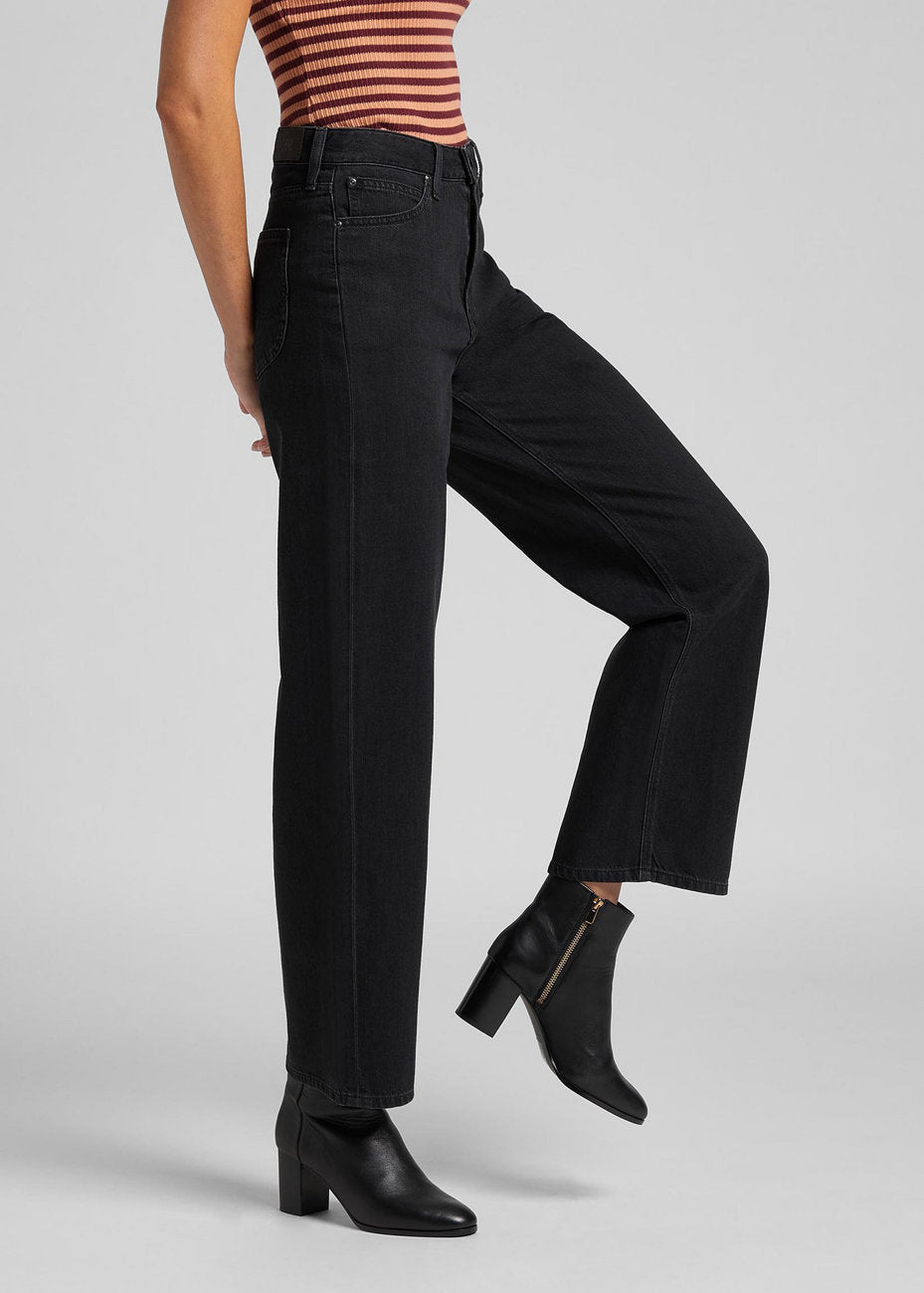 DAMSKIE SPODNIE JEANSOWE LEE WIDE LEG BLACK DUNS L30SNECY