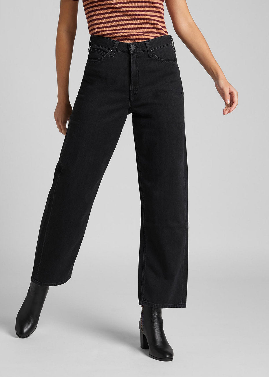 DAMSKIE SPODNIE JEANSOWE LEE WIDE LEG BLACK DUNS L30SNECY