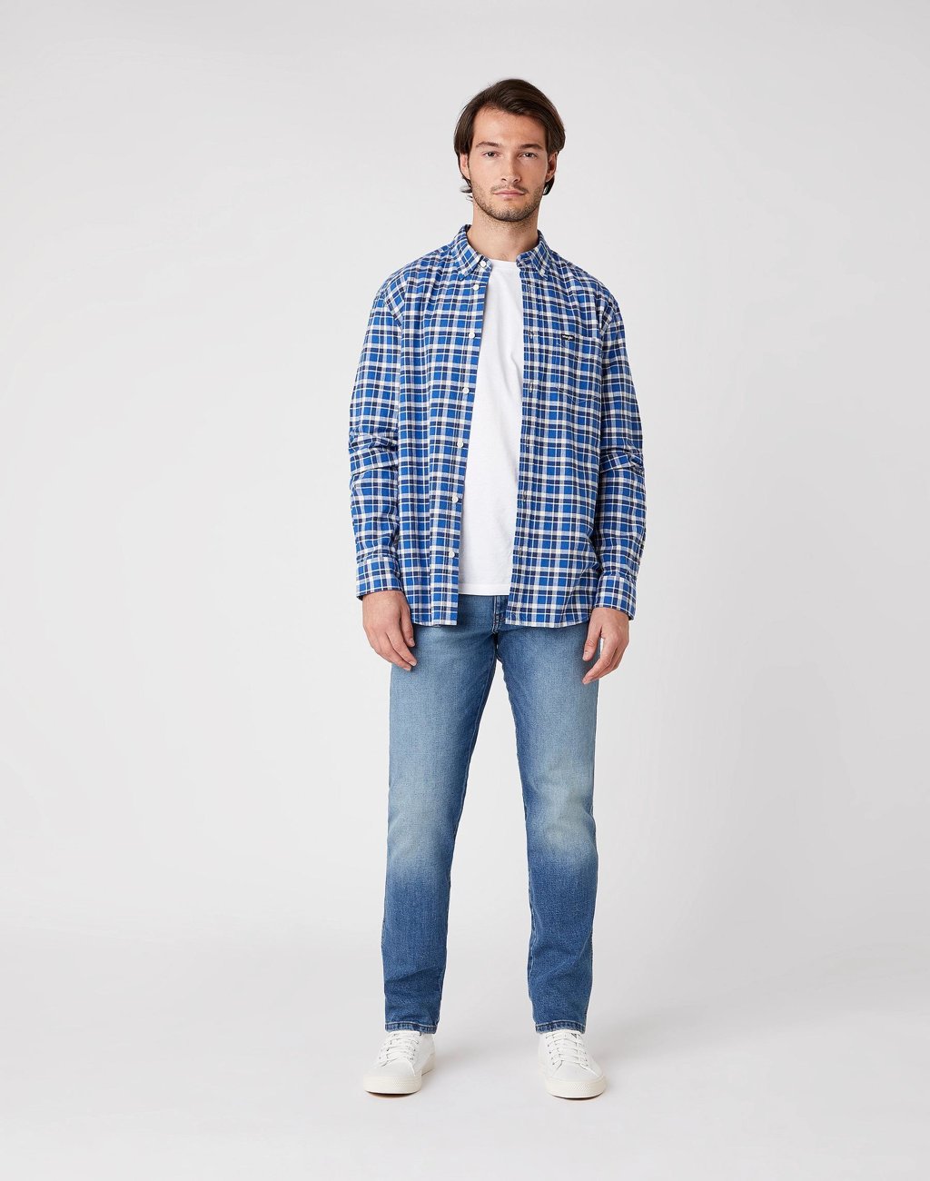 KOSZULA MĘSKA WRANGLER LS 1PKT BUTTON DOWN NAVY W5A3TS114