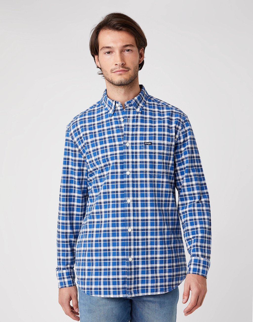 KOSZULA MĘSKA WRANGLER LS 1PKT BUTTON DOWN NAVY W5A3TS114