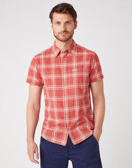 KOSZULA MĘSKA WRANGLER SS 1PKT SHIRT BARN RED W5J6OEXER