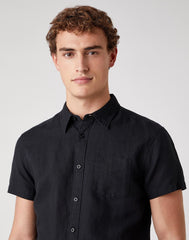 KOSZULA MĘSKA WRANGLER SS 1PKT SHIRT BLACK W5J7LO100