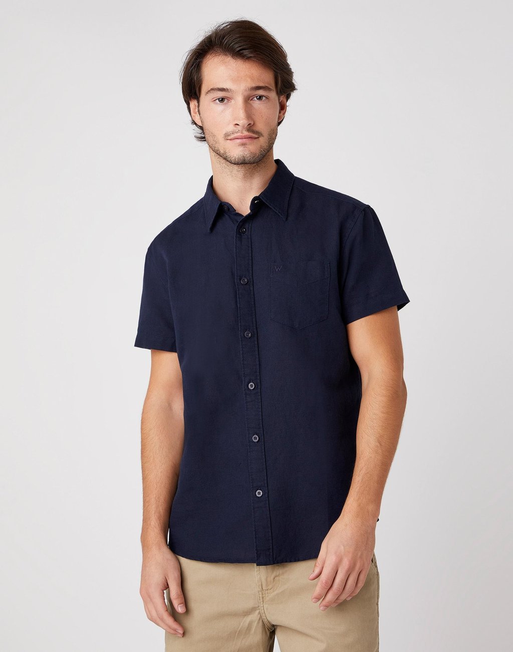 KOSZULA MĘSKA WRANGLER SS 1PKT SHIRT NAVY W5J7LO114