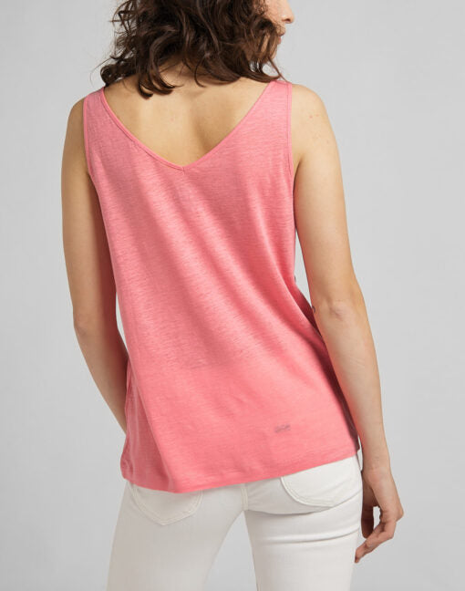 DAMSKI BEZRĘKAWNIK LEE V NECK TANK CHERRY BLOSSOM L44UENQJ