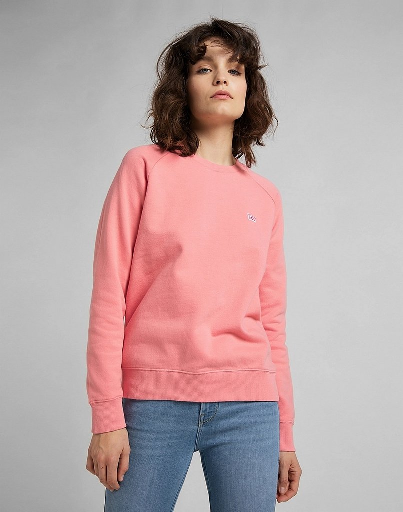 DAMSKA BLUZA MATERIAŁOWA LEE PLAIN CREW NECK SWS CHERRY BLOSSOM L53RTXQJ