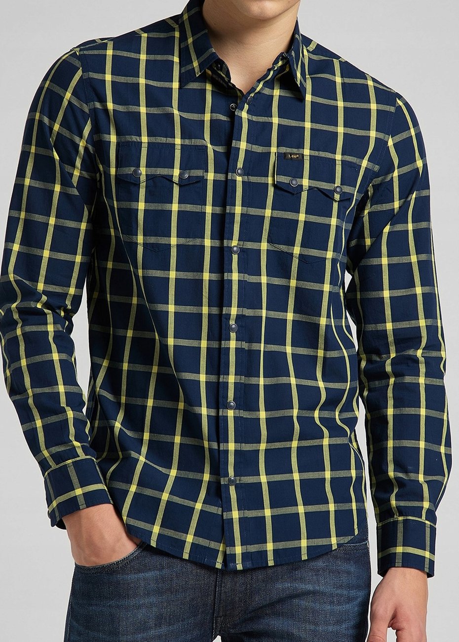 KOSZULA MĘSKA  LEE RIDER SHIRT LEMON L856KRQG