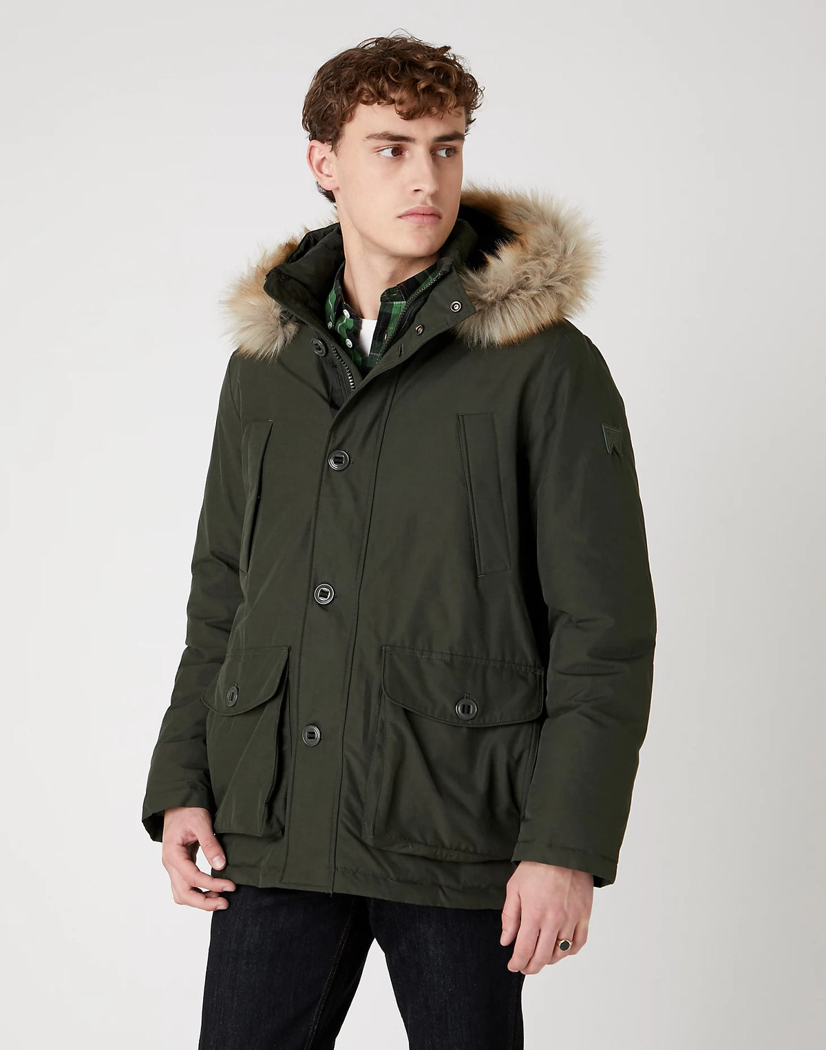 MĘSKA KURTKA ZIMOWA WRANGLER THE PARKA ROSIN GREEN W4C9WXXWY