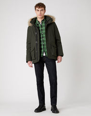 MĘSKA KURTKA ZIMOWA WRANGLER THE PARKA ROSIN GREEN W4C9WXXWY