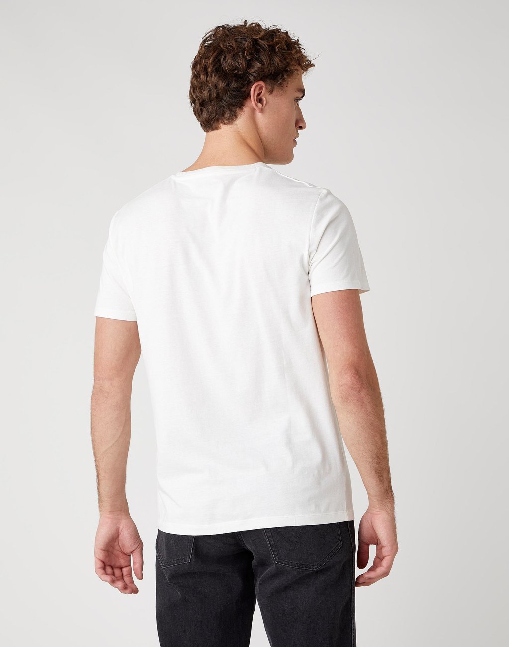 MĘSKI T-SHIRT WRANGLER SS BIKER TEE OFF WHITE  W7H2D3737