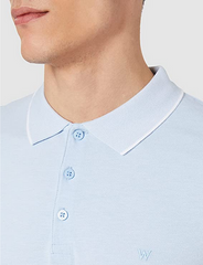 MĘSKI T-SHIRT WRANGLER SS REFINED POLO CERULEAN BLUE  W7MDK5XVT