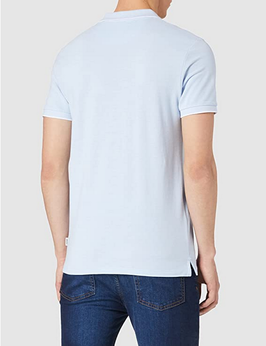 MĘSKI T-SHIRT WRANGLER SS REFINED POLO CERULEAN BLUE  W7MDK5XVT