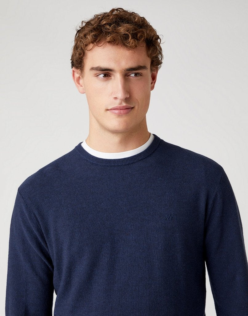 MĘSKI SWETER WRANGLER CREW KNIT NAVY W8P2PD114