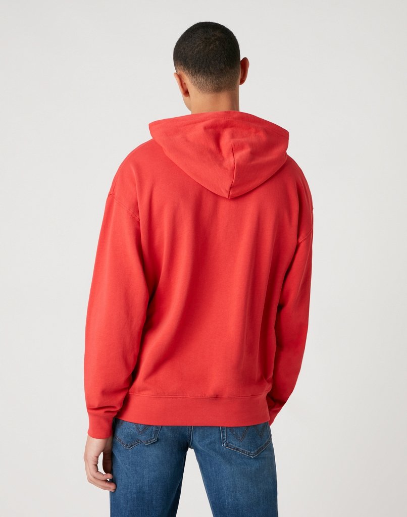 MĘSKA BLUZA WRANGLER HOODIE ROCOCCO RED W6E1HAXA4