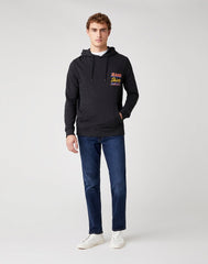 MĘSKA BLUZA  WRANGLER HOODIE FADED BLACK W6E6IOXV6