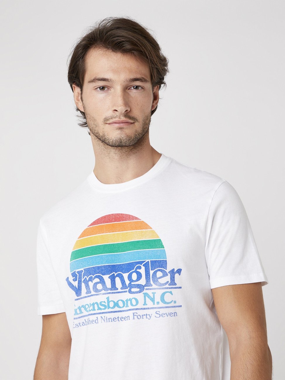 MĘSKA KOSZULKA T-SHIRT WRANGLER SS GRAPHIC TEE WHITE W7AID3989