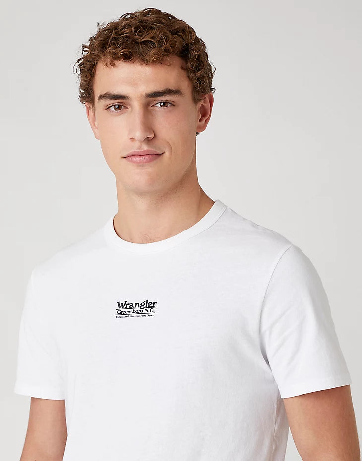 MĘSKI T-SHIRT WRANGLER SS SEAS LOGO TEE WHITE W7AKGF989