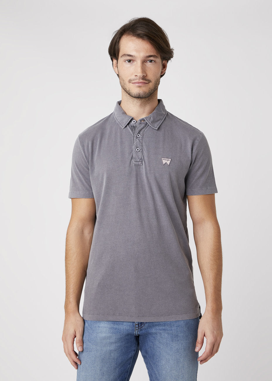 MĘSKI T-SHIRT POLO WRANGLER SS GD POLO TORNADO GREY W7ANDB70C