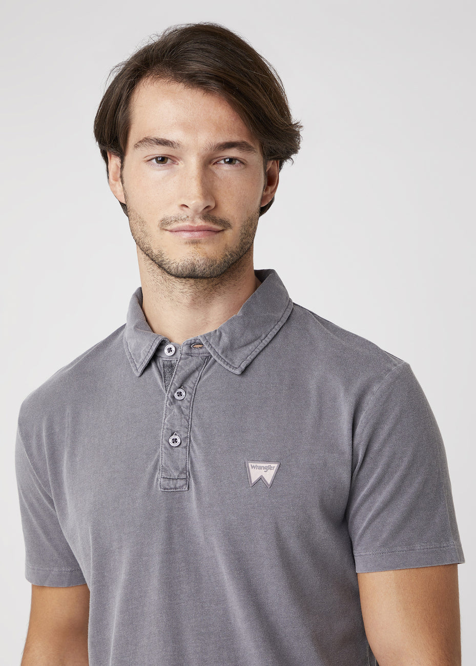 MĘSKI T-SHIRT POLO WRANGLER SS GD POLO TORNADO GREY W7ANDB70C