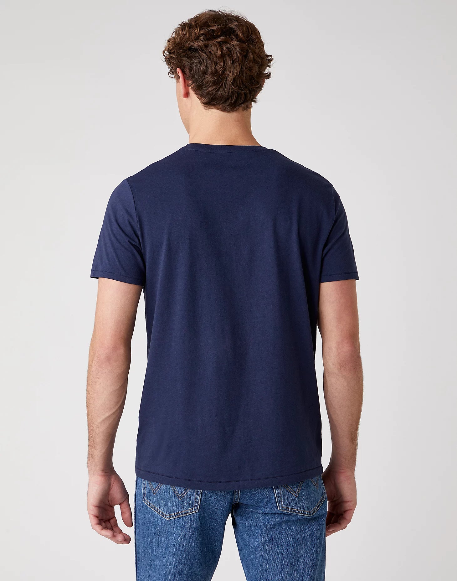 MĘSKI T-SHIRT WRANGLER SS SIGN OFF TEE NAVY W7C07D335