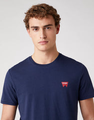 MĘSKI T-SHIRT WRANGLER SS SIGN OFF TEE NAVY W7C07D335