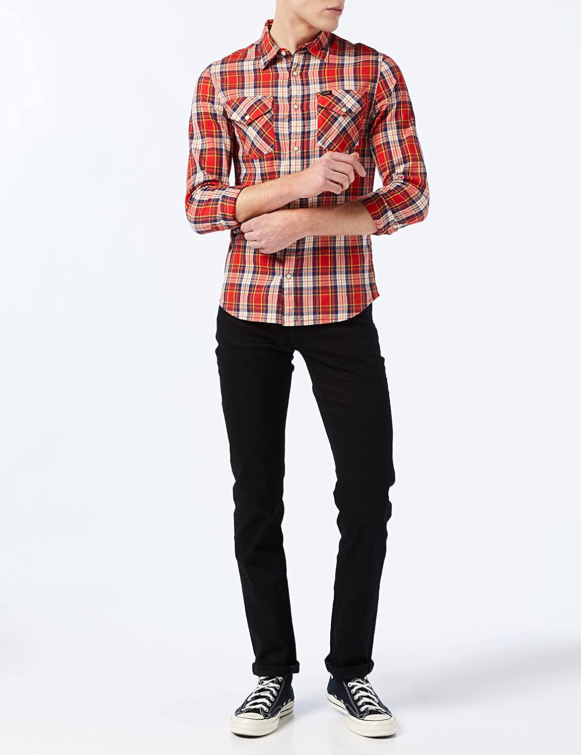 LEE CLEAN WESTERN SHIRT MĘSKA KOSZULA BRIGHT RED L644CZEF