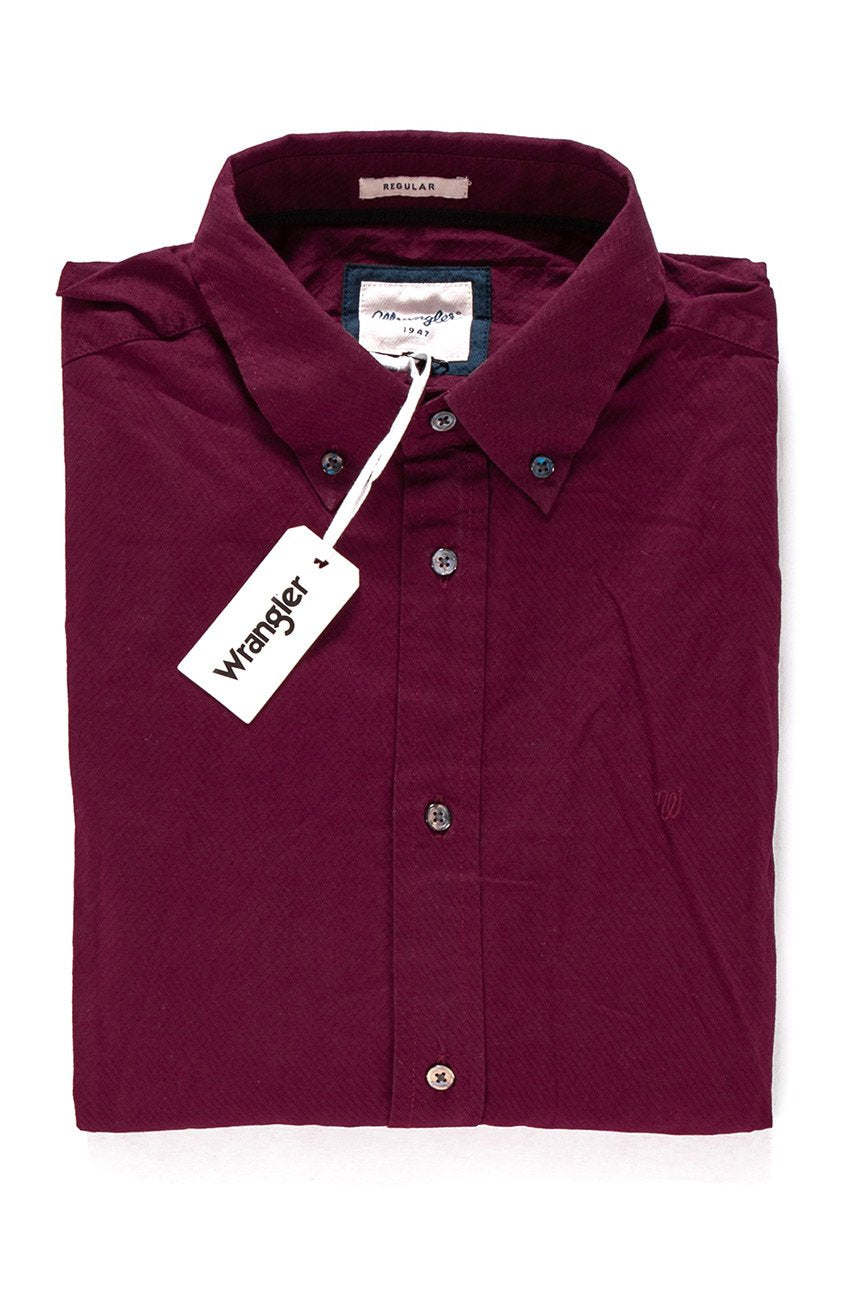 KOSZULA WRANGLER L/S BUTTON-DOWN SHIRT WINDSOR WINE W57659ARN