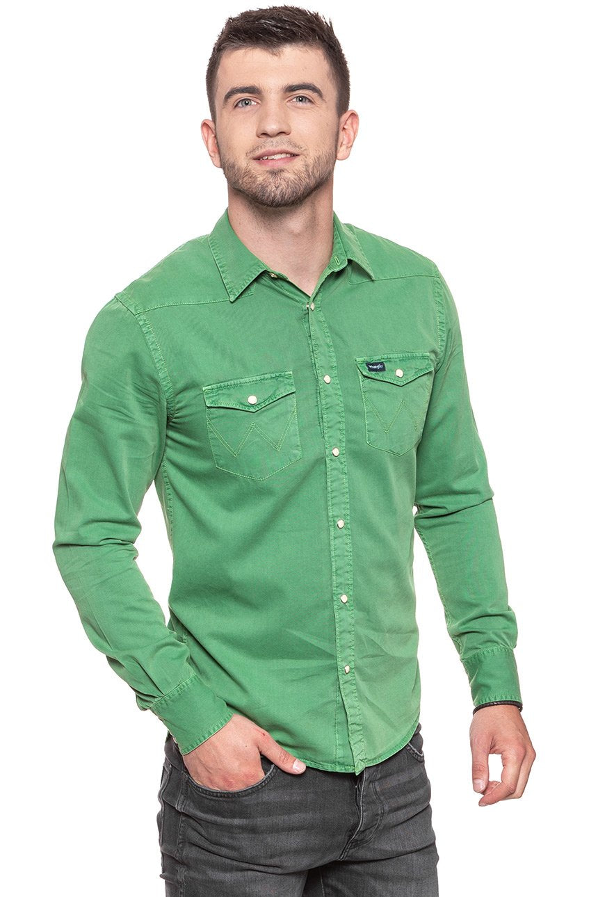 KOSZULA WRANGLER WESTERN SHIRT FAIRWAY GREEN W5965MV1Q