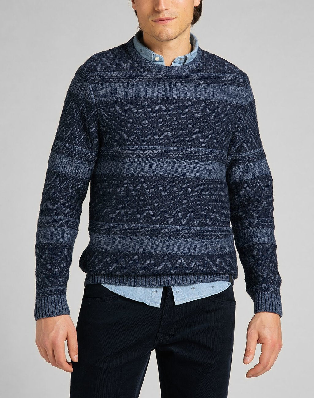 MĘSKI SWETER LEE CREW SEAS KNIT NAVY L83GNW35