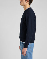 LEE RAGLAN CREW KNIT MĘSKI SWETER KLASYCZNY LOGO NAVY L83PKH35