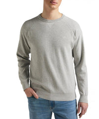 LEE RAGLAN CREW KNIT MĘSKI SWETER KLASYCZNY LOGO GREY MELE L83PKH37