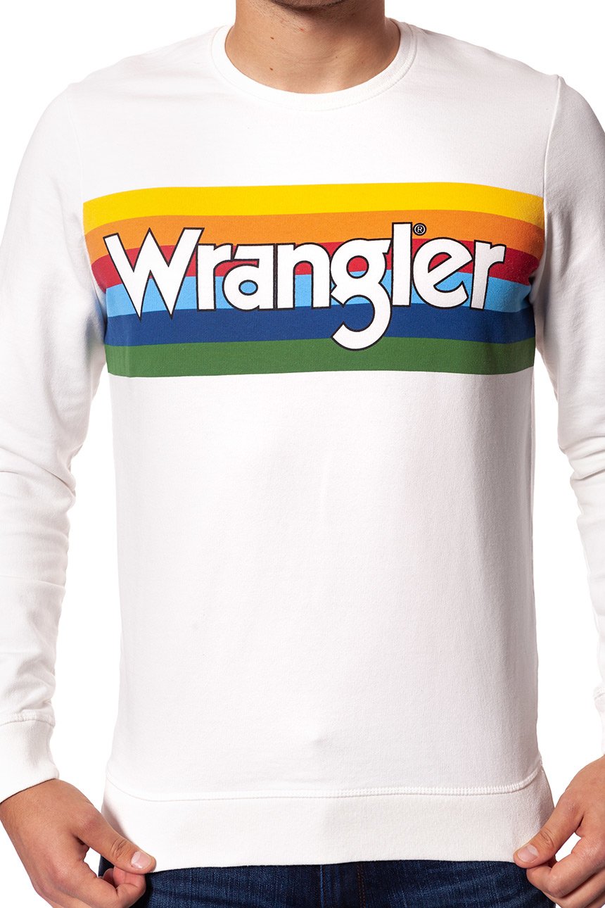 BLUZA WRANGLER MĘSKA RAINBOW SWEAT OFFWHITE W6528HP02