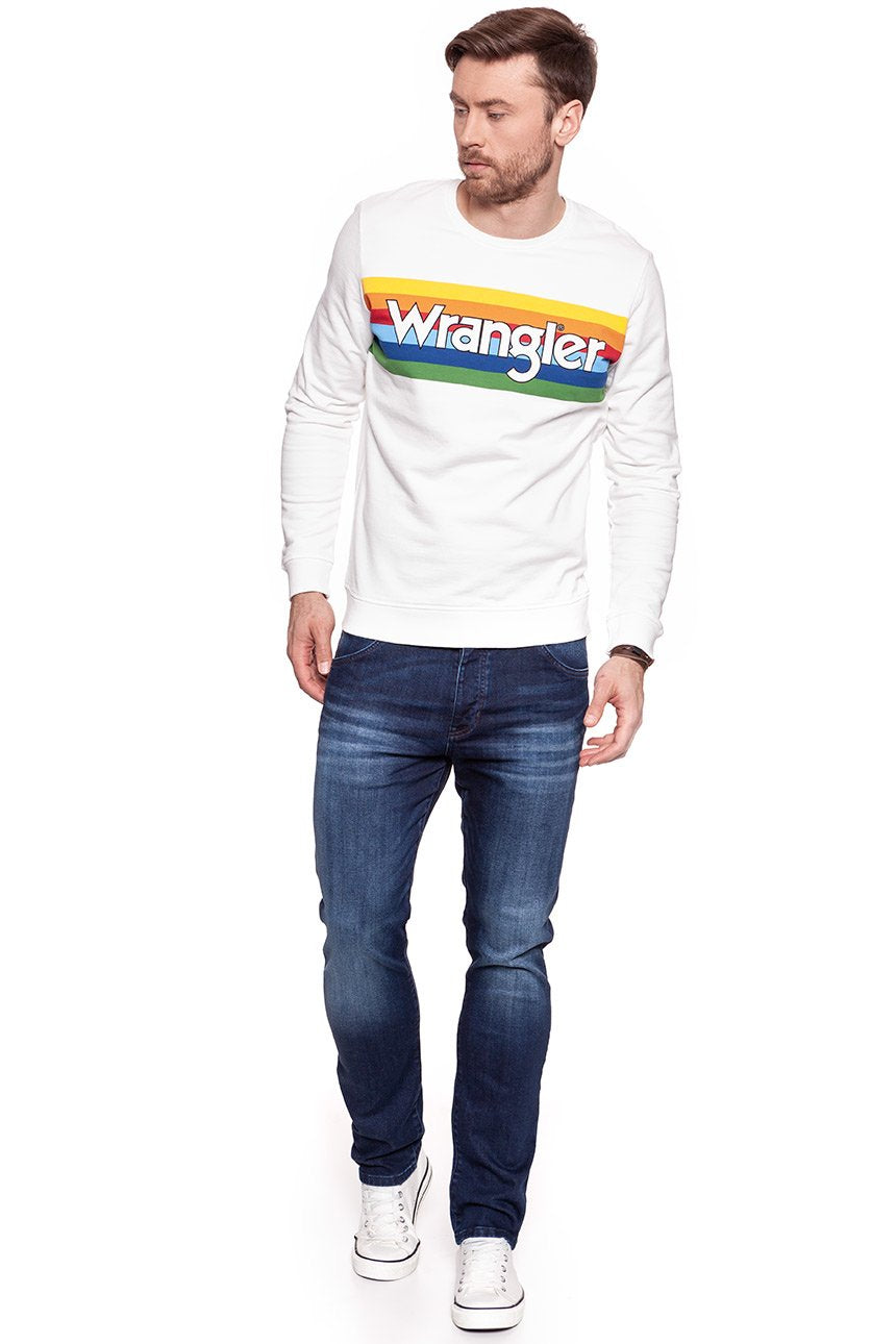 BLUZA WRANGLER MĘSKA RAINBOW SWEAT OFFWHITE W6528HP02