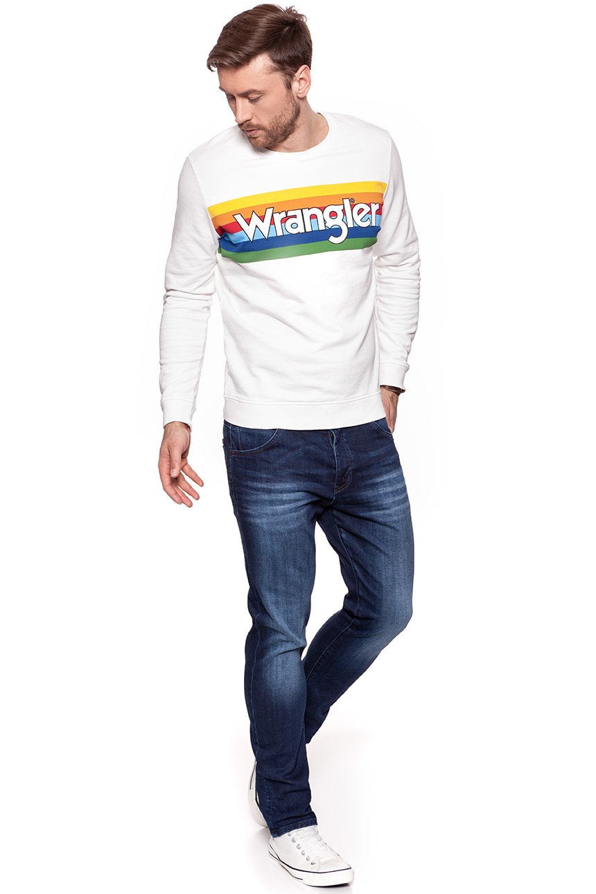 BLUZA WRANGLER MĘSKA RAINBOW SWEAT OFFWHITE W6528HP02