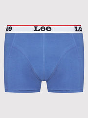 LEE 2-PACK TRUNK MĘSKIE BOKSERKI OBCISŁE LOGO WHITE/BLUE LP03CKWT