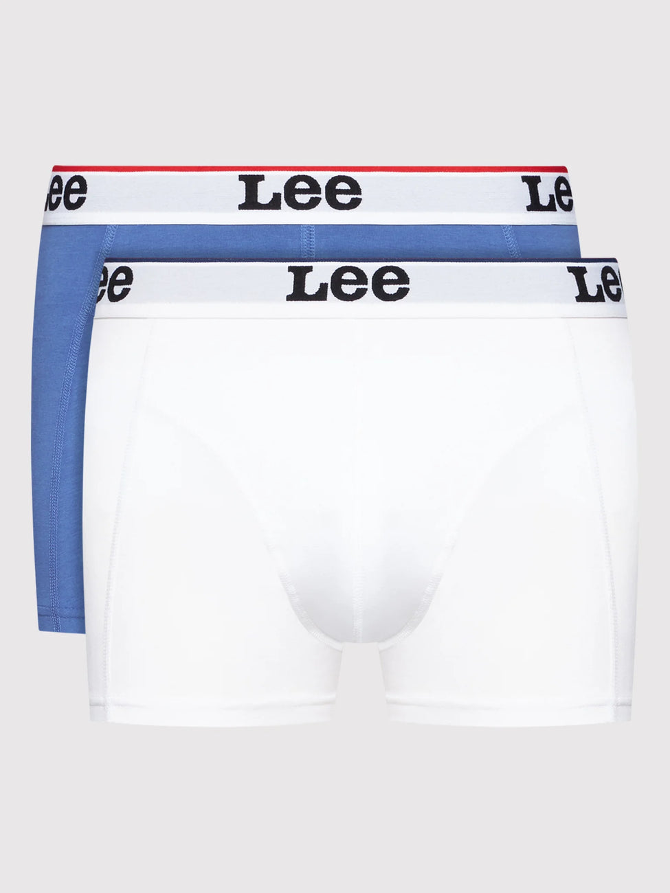 LEE 2-PACK TRUNK MĘSKIE BOKSERKI OBCISŁE LOGO WHITE/BLUE LP03CKWT