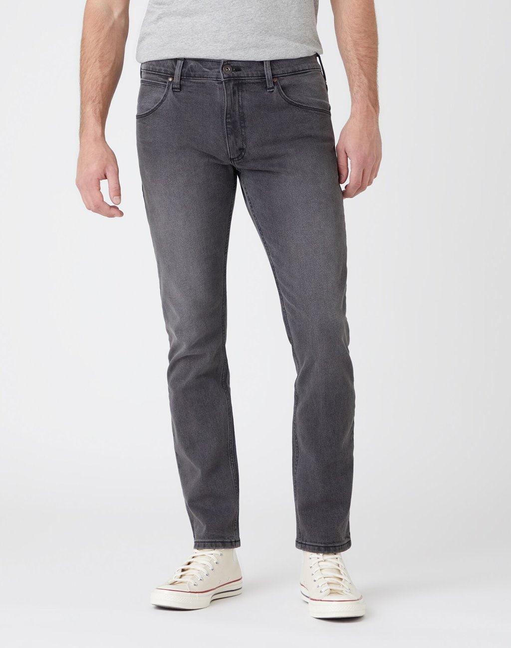 MĘSKIE SPODNIE JEANSOWE WRANGLER SLIM GREAT GREY W10LM781F