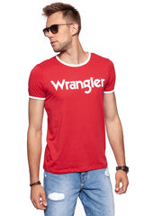 KOSZULKA WRANGLER KABEL TEE JESTER RED W7A76FQ9S